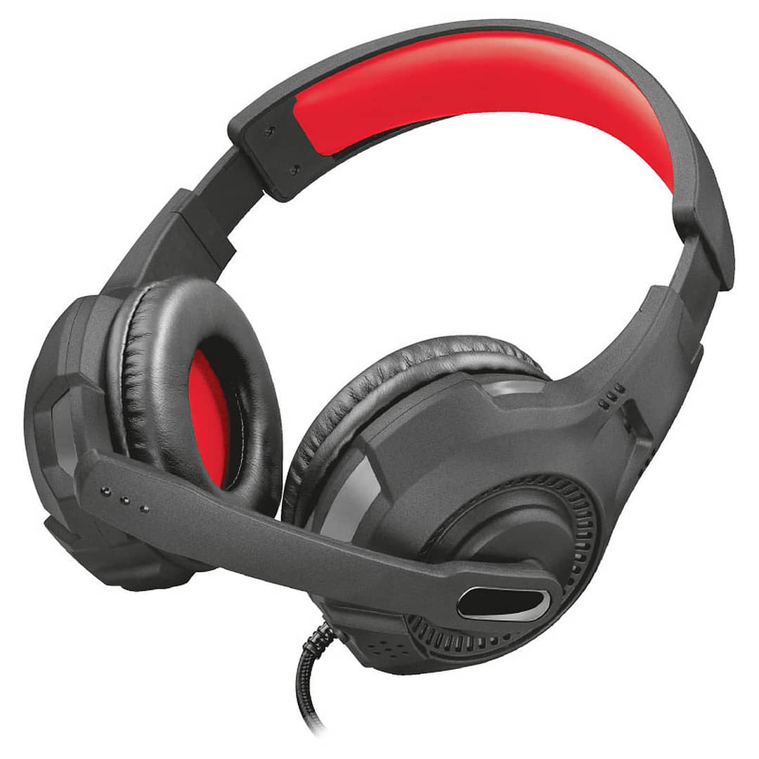 AUDIFONO TRUST GAMING MICROFONO 3.5MM NEGRO ROJO - GXT 307 Ravu