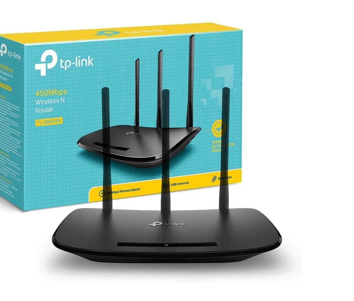 ROUTER TP-LINK WR940N 4 PUERTOS LAN 10/100MBPS 1 PUERTO 10/100MBPS 3 ANTENAS 2.4 GHZ IEEE802.11NG