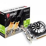 TARJETA VIDEO MSI GEFORCE GT730 2GB DDR3 128BIT DX12 PCI-e/ VGA/ DVI/ HDMI
