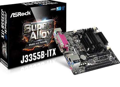TARJETA MADRE ASROCK J3355B-ITX CPROC INTEL DUALCORE 2 DDR3 1866 SODIMM 2 SATA 3 USB3.0 1 PCIE 2.0 HDMI 01