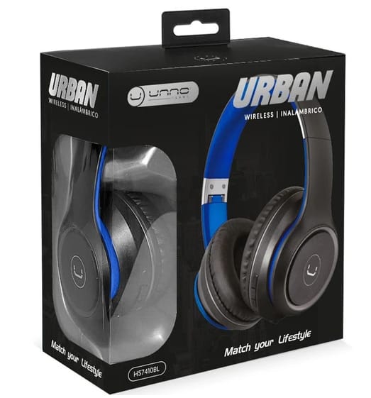 AUDIFONOS UNNO TEKNO URBAN BLUETOOTH 5.0 MANOS LIBRES AZUL