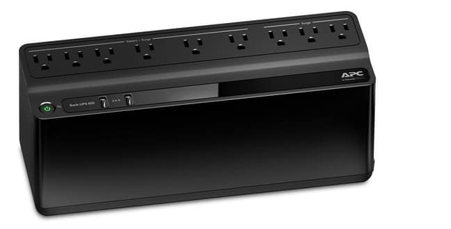 UPS APC 9 TOMAS (6 REG.+ 3 SUP. PICOS) 850VA /450 W / 2 PUERTOS USB BE850M2-LM