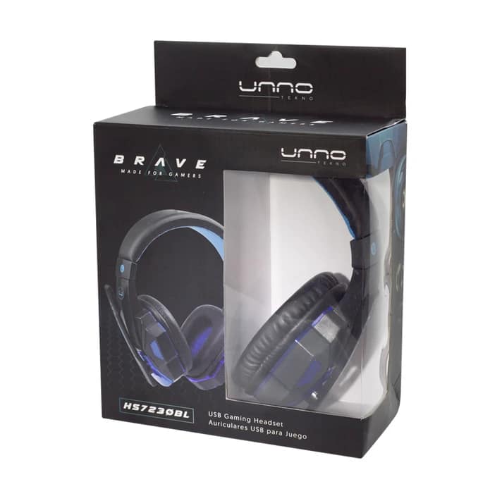 AUDIFONOS UNNO TEKNO GAMING BRAVE MICROFONO - HS7230BL